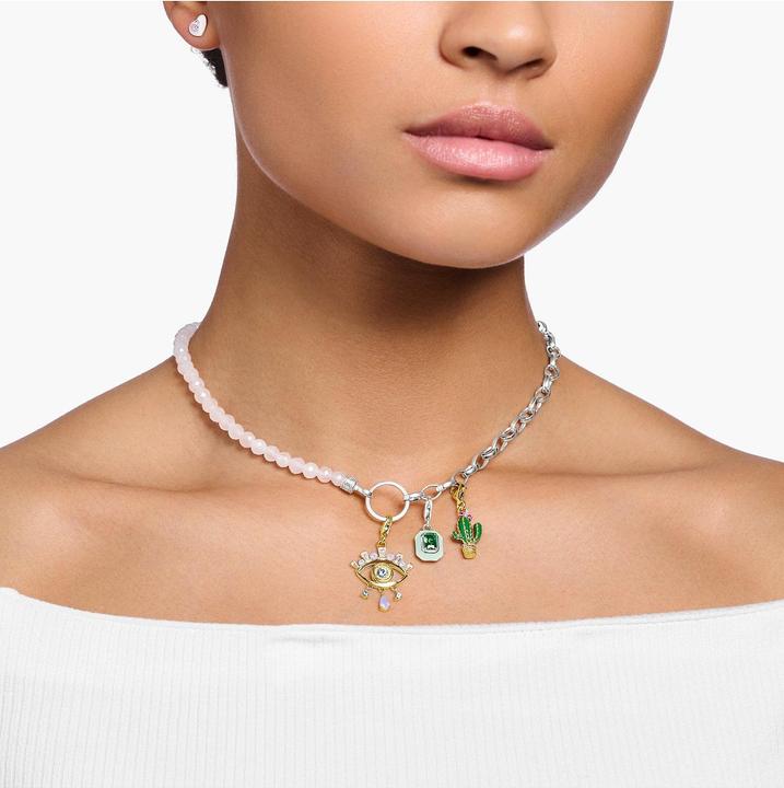 Image du produit Thomas Sabo Charm pendentif Cactus vert en plaqué or (Argent 925, Émail)