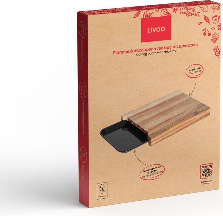 Image du produit Livoo Planche à découper avec bac récupérateur
