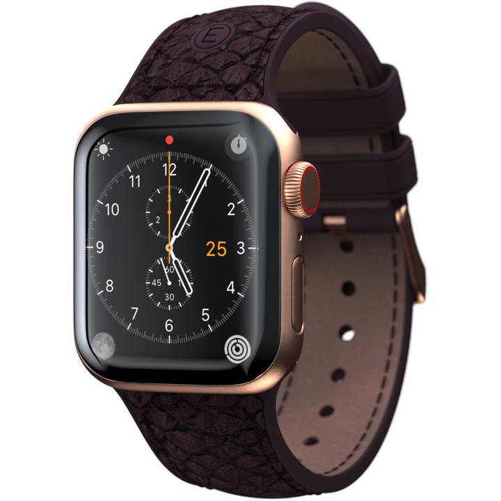 Actual product image Njord Eldur Watch Strap For (45 mm, 44 mm, Vegan Leather, Silicone, Vegan salmon leather)