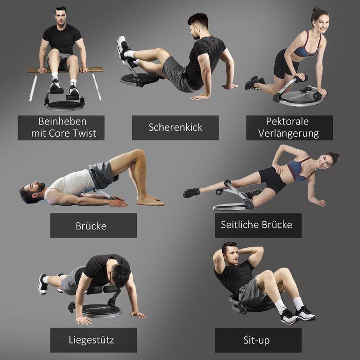 Produktbild Swisshandel24 Bauchtrainer, multifunktional, 3 Widerstände, klappbar, leicht gebaut, Stahlrahmen, schwarz, 55x42x1