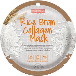 Image du produit Purederm Rice Bran Collagen Mask masque en lobe de riz 18g
