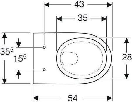 Actual product image Geberit Keramag / splrimless wall-mounted deep-well Renova Rimfree white Keratec 203050600
