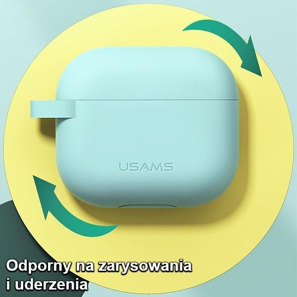Actual product image Usams Case ochronne do AirPods 3 silicon różowy/pink BH741AP03 (US-BH741) (Headphone bag)