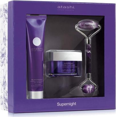 Produktbild Atashi Dermofiller-Maske mit Öl-Milch-Makeup-Entferner und Gesichtsroller-Massagegerät
