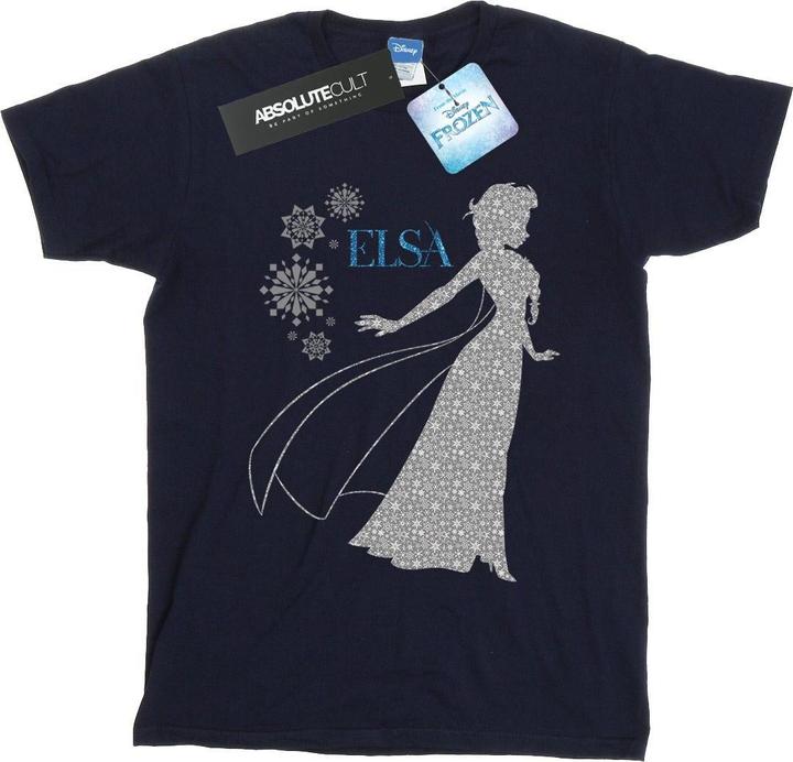 Actual product image Disney Womens/Ladies Frozen Elsa Christmas Silhouette Cotton Boyfriend T-Shirt (M)