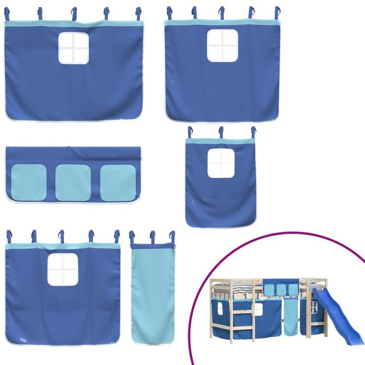 Immagine prodotto VidaXL Tende per letto a soppalco in poliestere blu,Colore: blu (100 x 75 cm, 34 x 75 cm, 60 x 75 cm, 85 x 76 cm, 80 x 43 cm)