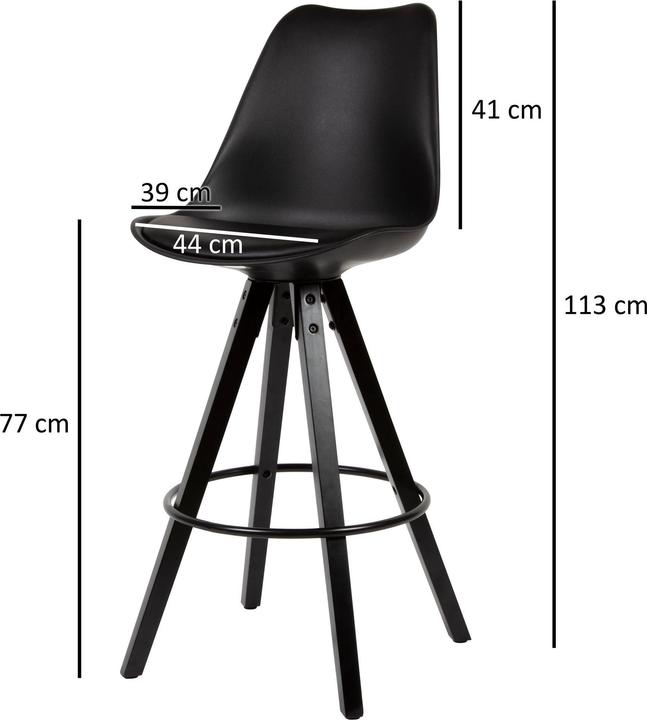 Actual product image FineBuy Bar Stool Set Of 2 Faux Leather Black