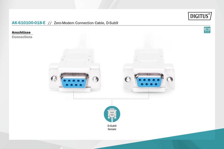 Produktbild Digitus Null-Modem Anschlusskabel (1.80 m, VGA)