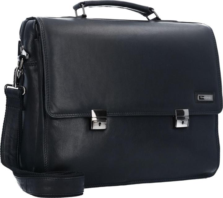 Image du produit Greenland Nature Black Nappa Porte-documents en cuir 40 cm Compartiment pour ordinateur portable
