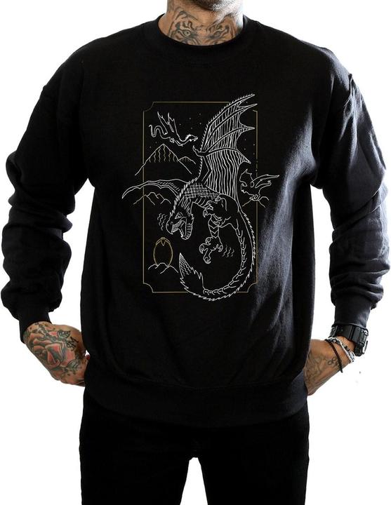 Actual product image Mens Dragon Line Art Sweatshirt (M)