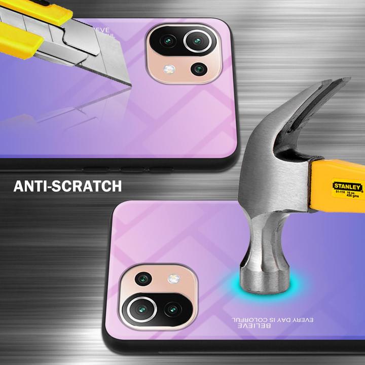 Produktbild Cadorabo TPU 2 Farben Glas Hülle (Xiaomi Mi 11 Lite, Xiaomi Mi 11 Lite 5G, Xiaomi Mi 11 Lite 5G NE)
