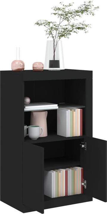 Produktbild VidaXL Beistellschrank mit LED-Leuchten Schwarz (60.5 x 37 x 100 cm)