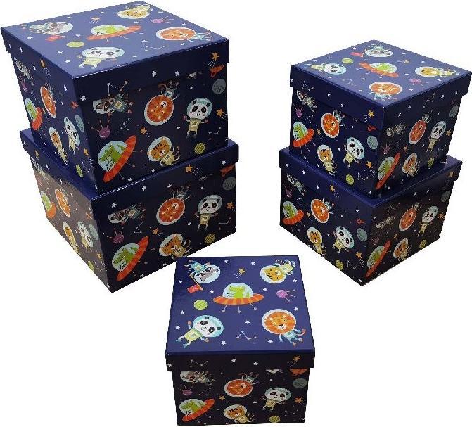 Produktbild PBS Austria Geschenkkarton Set 5er Weltall dunkel (Geschenkbox, 5 x)