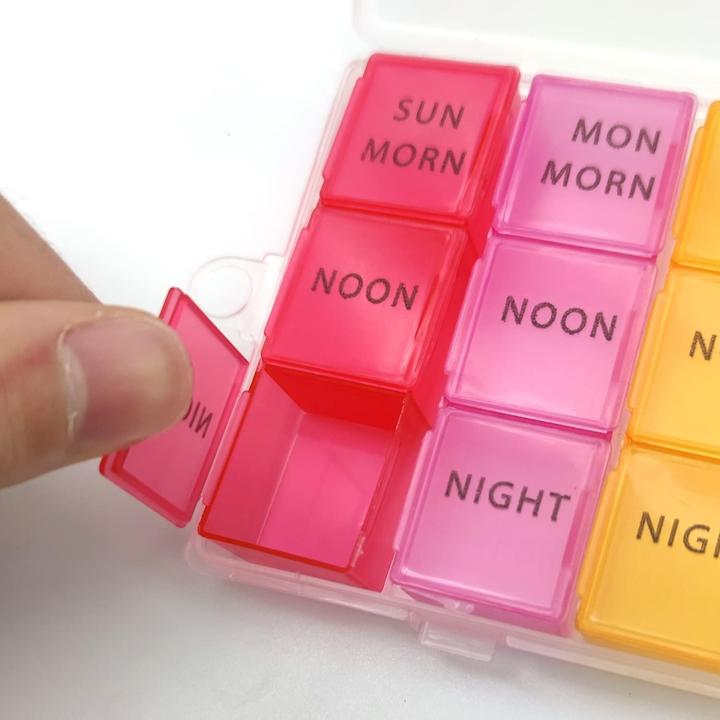 Produktbild Cbx Tablettenbox 7 Tage, Pillendose für eine Woche, Tablettenorganizer mit 21 Fächern