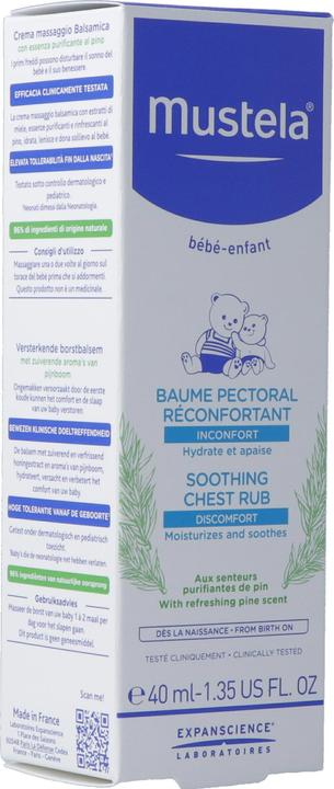 Actual product image Mustela Bébé Soothing Chest Rub
