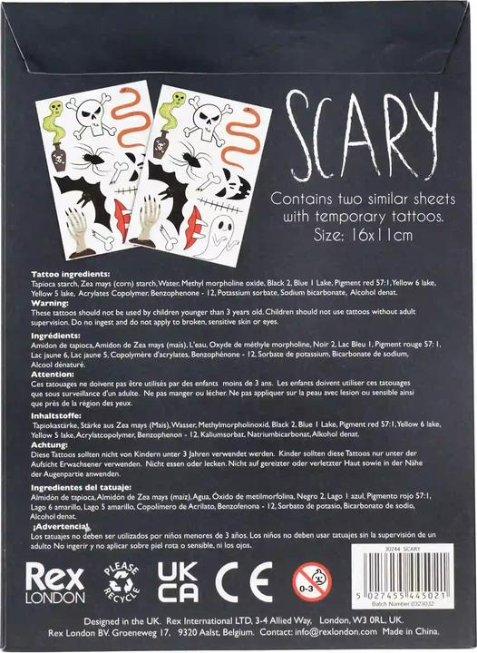 Produktbild Rex London Temporary Tattoos Scary