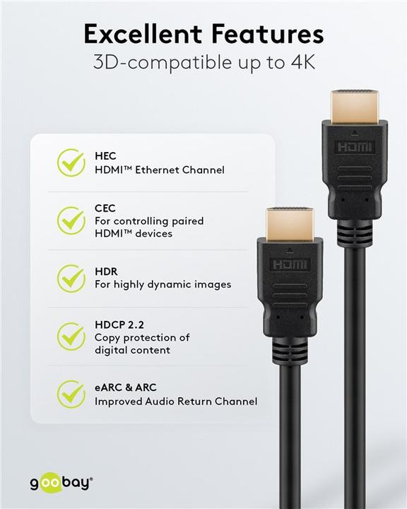 Produktbild Goobay HDMI – HDMI (1 m, HDMI)