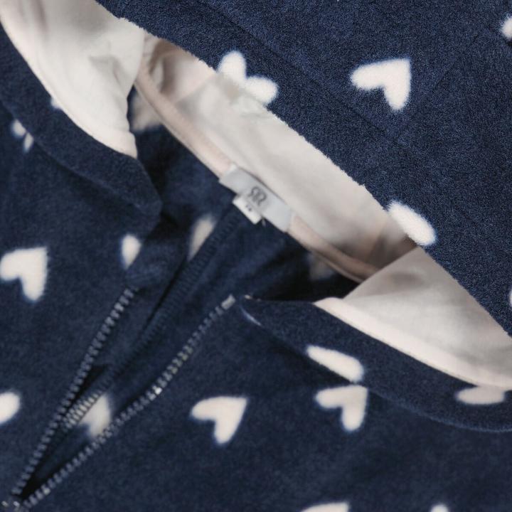 Actual product image La Redoute Collections Fleece overall with heart pattern and hood (140)