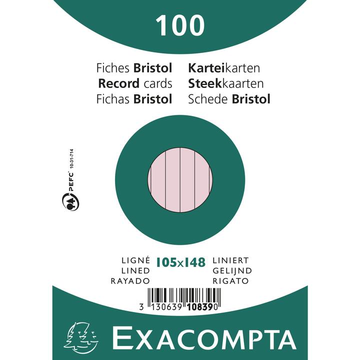 Image du produit Exacompta Fiches (105 x 148 mm, 205 g/m², 100 x)