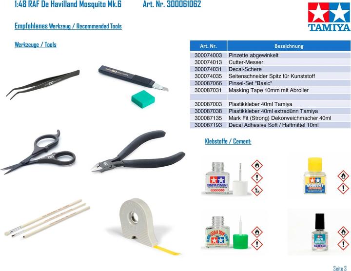 Actual product image Tamiya De Havilland Mosquito