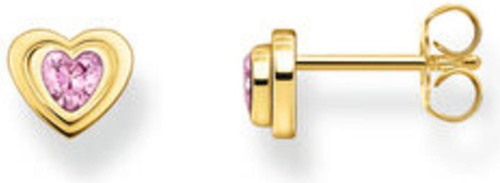 Produktbild Thomas Sabo Ohrstecker Herz mit pinkfarbenem Zirkonia vergoldet (925er Silber)