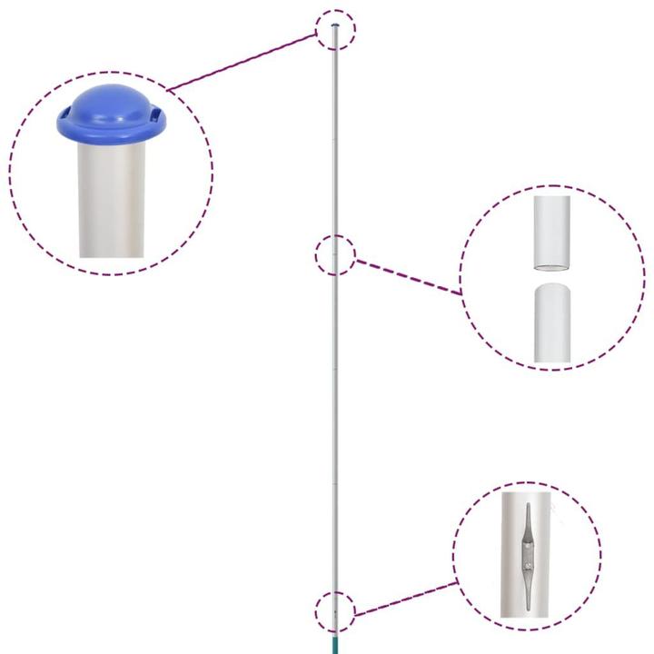 Produktbild VidaXL Fahnenmast Teilbar Silbern 6,23 m Aluminium,Farbe