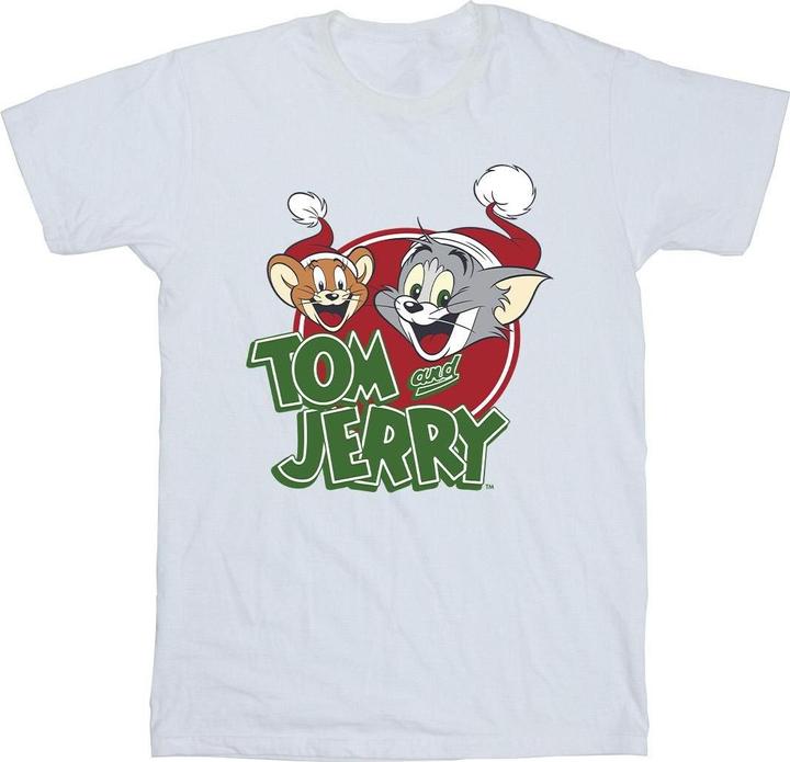 Immagine prodotto Tom & Jerry Christmas Hat Logo Maglietta Uomo (L)