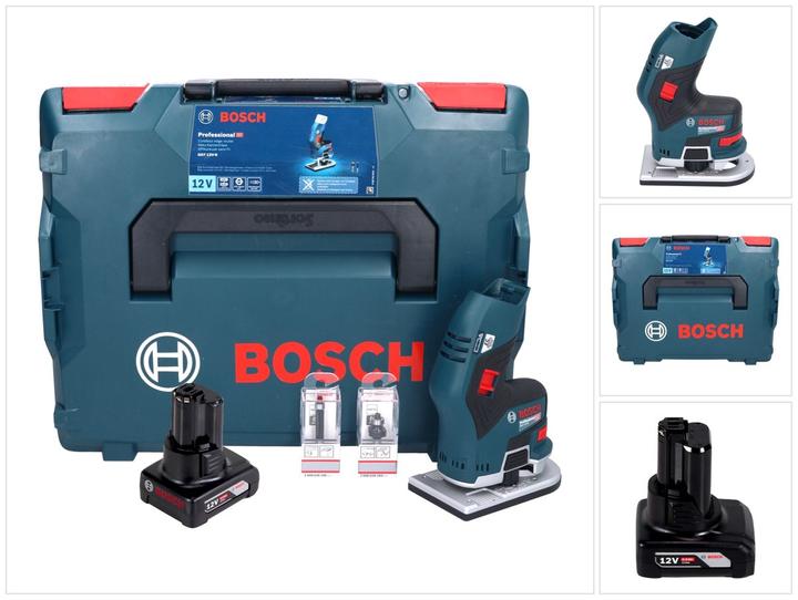 Bosch Professional Bosch GKF 12V-8 Cordless Router Trimmer 12V + 1x Battery 6.0 Ah + Carry Case L-Boxx - without Charge