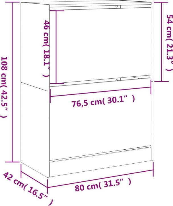 Image du produit VidaXL Nalani (80 x 42 x 108 cm)