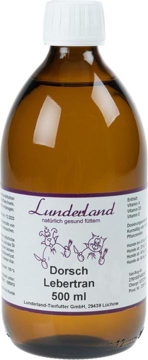 Lunderland Dog Food Supplement Cod Liver Oil, 500 ml (Adult, 1 pcs., 740 g)