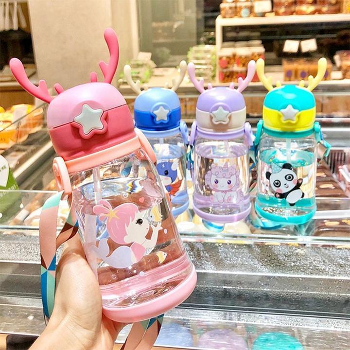 Produktbild OEM Other Water bottle with straw and leash for kids 500 - 600 ml pink (0.60 l)
