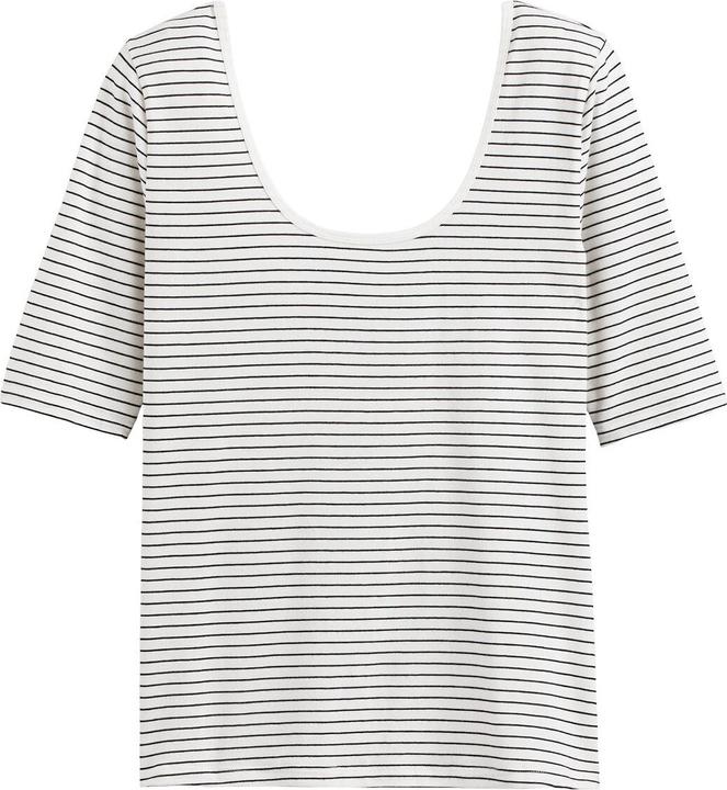 Produktbild La Redoute Collections Gestreiftes T-Shirt mit U-Ausschnitt (L)