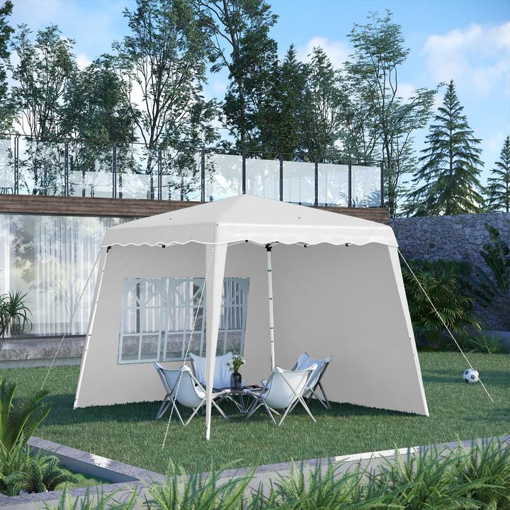 Immagine prodotto Outsunny Padiglione con 2 pareti laterali e regolazione individuale dell'altezza (240 cm, 240 cm)