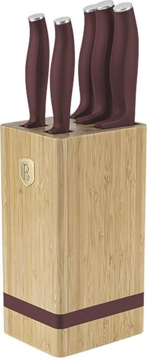 Produktbild BerlingerHaus Haus 6-teiliges Messer-Set mit Messerblock matt bordeaux Leonardo Collection