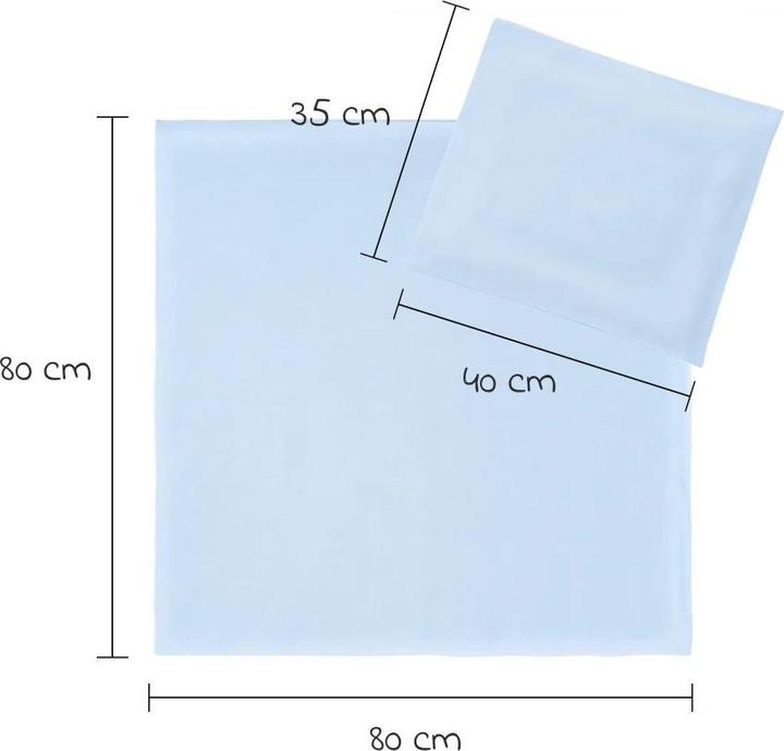 Produktbild Makian Babybettwäsche & Bettsets Bettwäsche 80 x 80 cm - Uni Hellblau