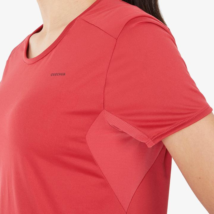 Produktbild Quechua Wandershirt Damen kurzarm Bergwandern - MH100 rot (M)