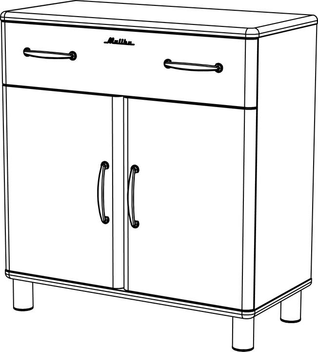 tenzo Malibu Schrank Metall/Holzwerkstoff 86x41x92 cm (86 x 41 x 92 cm)