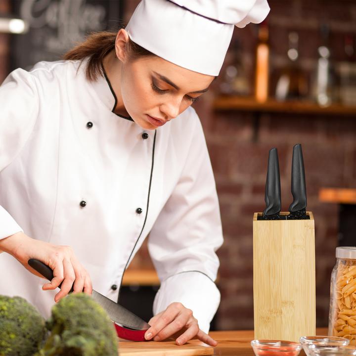 Actual product image Relaxdays Bamboo Knife Block, Empty