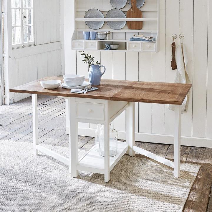 Actual product image Loberon Table Dale antique white/brown (160 x 78 x 80 cm)
