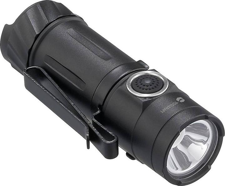 Productafbeelding Toolcraft TO-9664728 Mini zaklamp, verstelbaar, met riemclip, met noodverlichting (7.02 cm, 1200 lm)