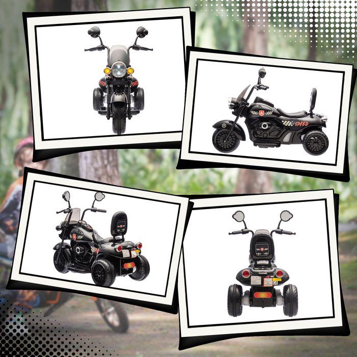 Actual product image Swisshandel24 Kinder Elektro-Motorrad 6V mit Musik 3-5 km/h 3-6 Jahre Kinder, bis 25kg, schwarz (6 V)