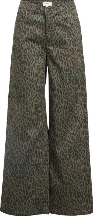 Object Leoprint Jeans mit weitem Bein