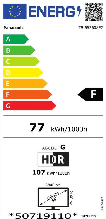 Energie-Label Panasonic TB-55Z60AEG (55", OLED, 4K)