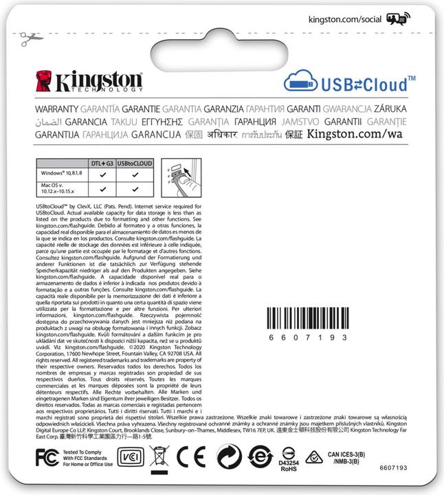 Immagine prodotto Kingston DataTraveler Locker+ G3 (128 GB, USB 3.1, USB-A)