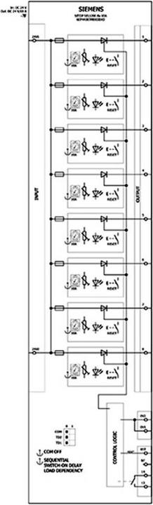 Produktbild Siemens 6EP4438-7FB00-3DX0 SITOP SEL1200 DC 24V/8x2... 10A Selektivitätsmodul