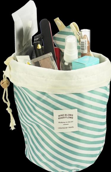 Immagine prodotto Borsa da viaggio Beauty, a righe bianche e turchesi, vuota