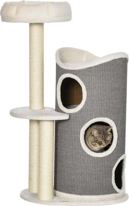 Immagine prodotto PawHut Graffiatoio con vassoio (109 cm, Bianco+grigio)
