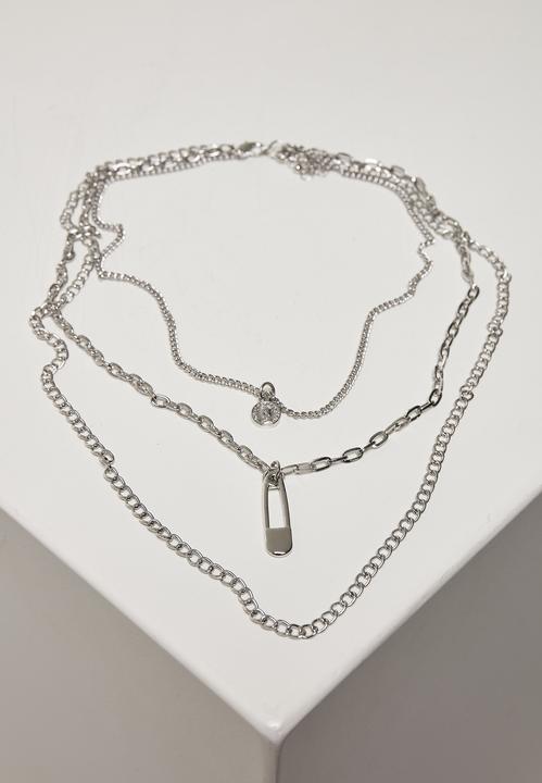 Produktbild Urban Classics Safety Pin Layering Necklace (70% Eisen, 30% Zink)