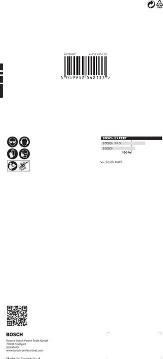 Image du produit Bosch Professional Zubehör Papier abrasif Expert C470 avec 14 trous pour ponceuses vibrantes, 115 x 230 mm, G 100, 10 pcs. (100)