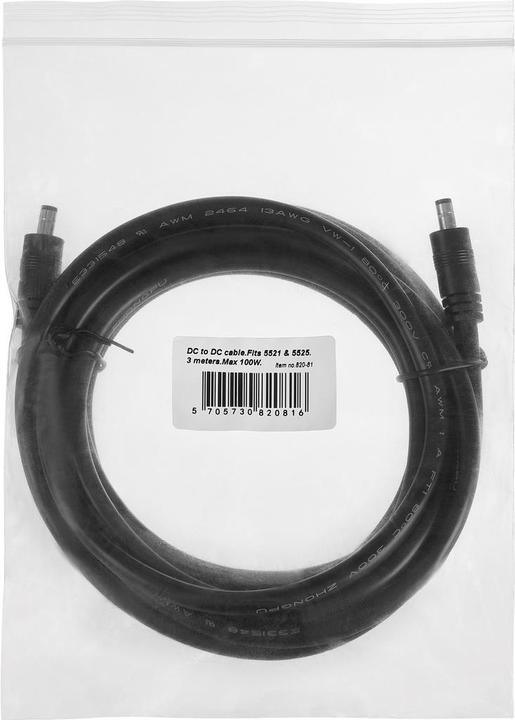 Image du produit Sandberg 820-81 DC à DC 5521+5525. 3M. 100W (3 m)